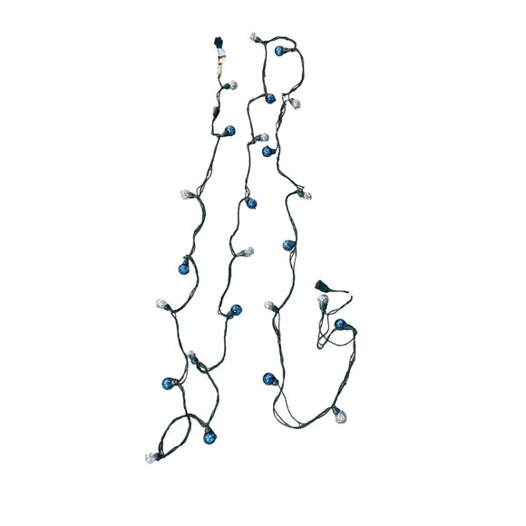 Christmas Tree LED String Lights Used Blue Clear with Tinsel Inside Used - Picture 3 of 12